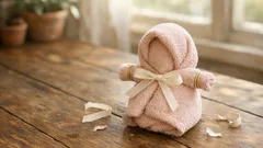 Come incartare un regalo con un fazzoletto: orsetto di stoffa in 5 minuti