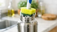 Come pulire le borracce in profondità con uno spazzolino vecchio e una spugna